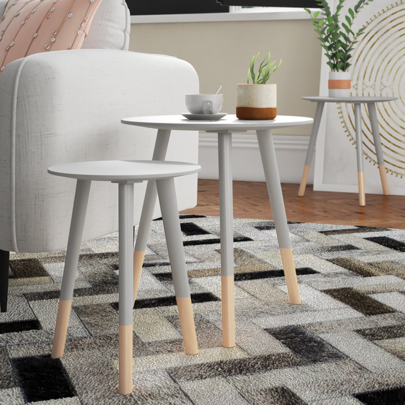 Combs Solid Wood Nesting Tables, Grey