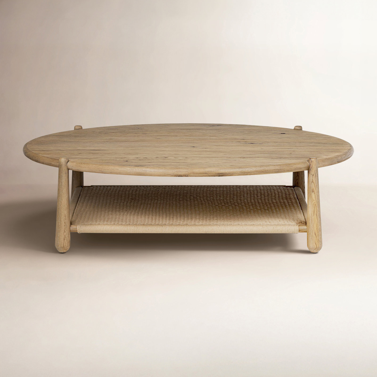 Salvador 59" Oak Coffee Table, Aged Smoked Oak Resawn