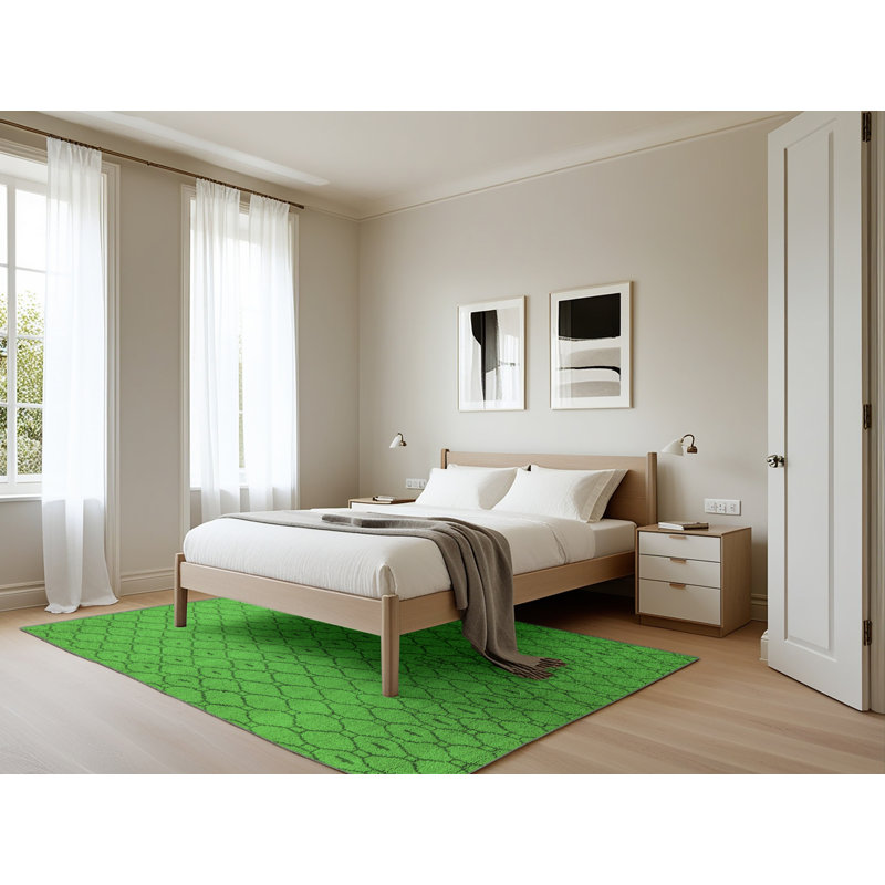 Washable Geometric Indoor Rug, Rectangle 5' x 7'