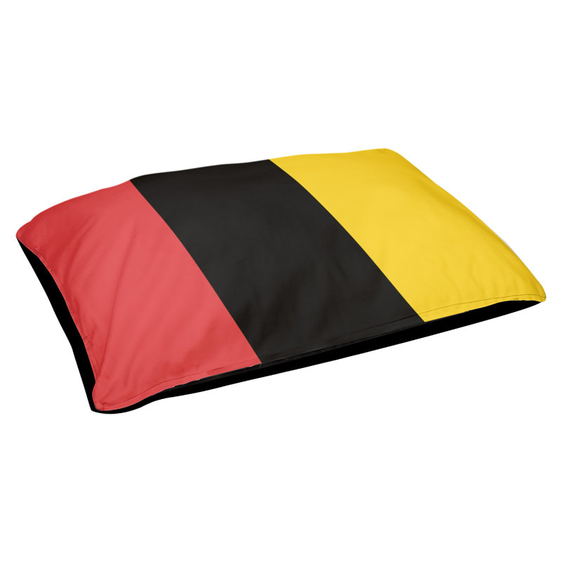 Coussin d'extérieur pour chien Maryland, Rouge / Noir / Jaune, Petit (l 28 po x P 18 po x H 6 po)