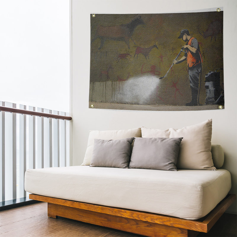 Loom Woven Polyester Tapestry, 59" H x 80" W x 1" D