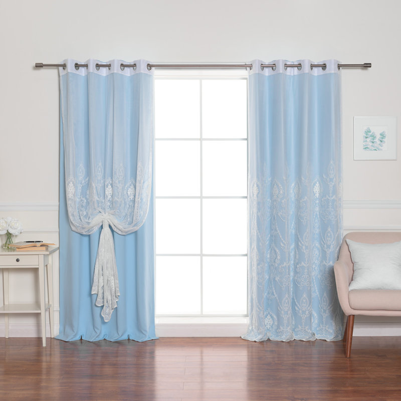 Portishead Room Darkening Curtain, 52" W x 96" L, Sky Blue
