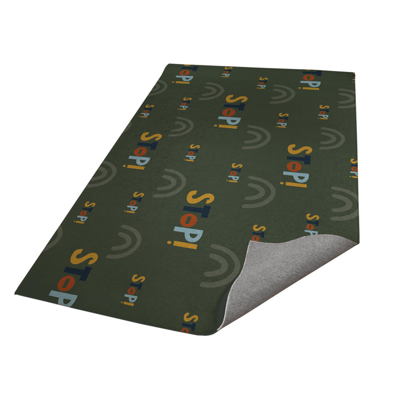 Stop Slate Kids Play Mat, Rectangle 5' x 7', Chimichurri/Green