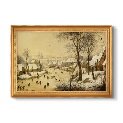 «Winter Landscape with Skaters and Bird Trap, 1565» par Bruegel l'Ancien, toile sur mesure