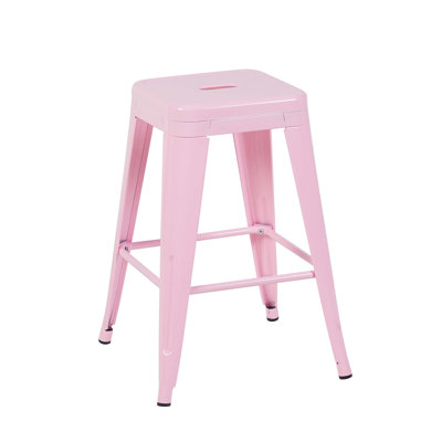 Backless Metal Bar Stools with Tool-Free Assembly and Space-Saving Design