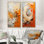 Échos orange et beige de formes modernes I - ensemble de 2 reproductions d'art sur toile