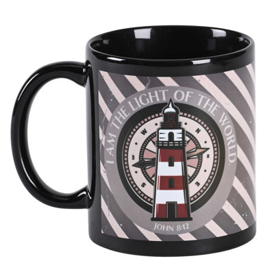 Black Mug Lighthouse I Am The Light Of