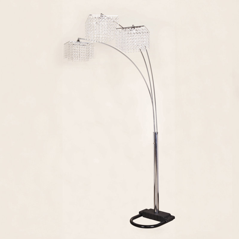 1Pc Modern Design Classic Luxury Sleek Multi-Head Floor Arc Lamp Crystal-Like Accents Drape Living Room Curve Lamp