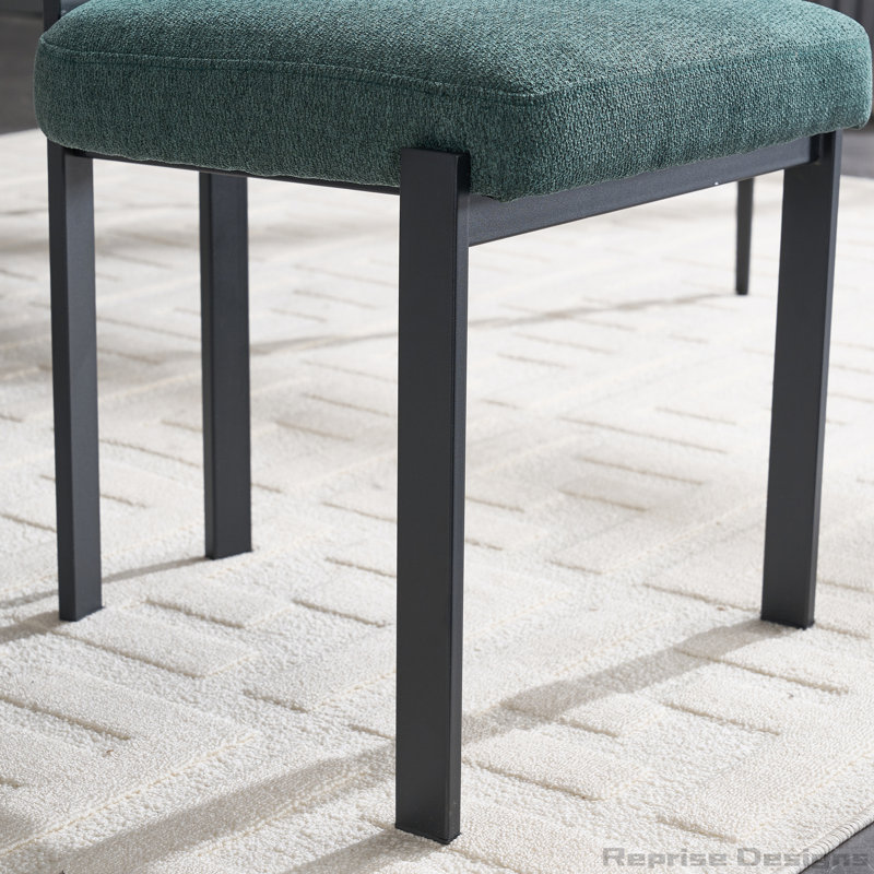 Upholstered Boucle Dining Room Chairs Set of 2, Antique Green