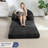 2 In 1 Convertible Black Faux Fur Bean Bag Sofa Chair-519206340