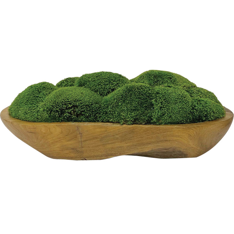 Kinsale Moss Green Teak Wood Centerpiece Bowl
