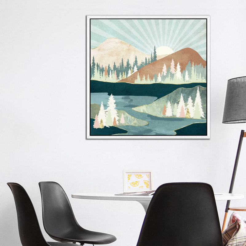 Autumn Sun - Print on Canvas, White Framed, 93.98 cm H x 93.98 cm W