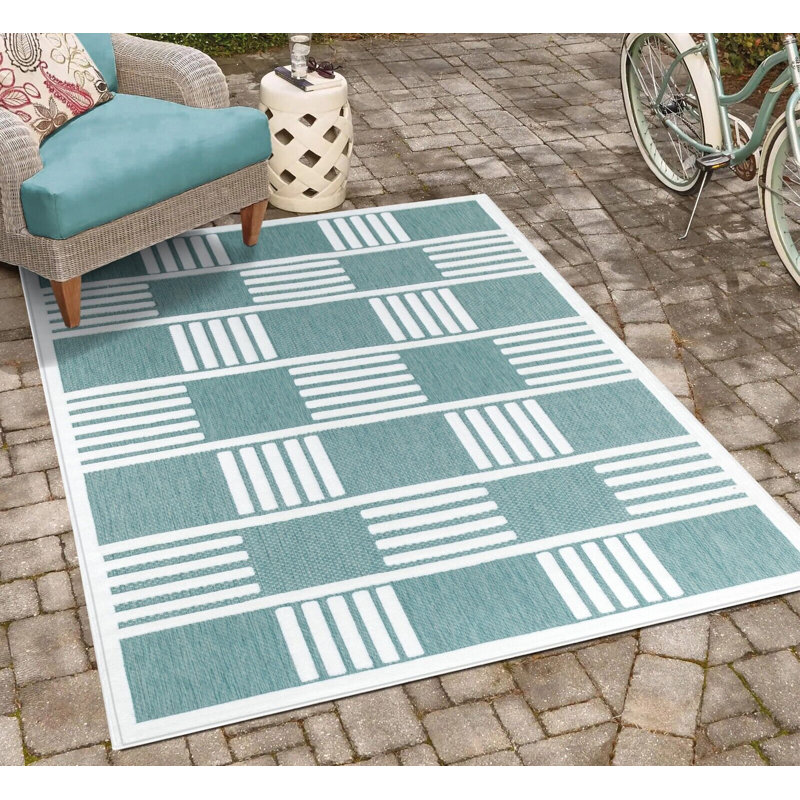 Maxat Geometric Indoor / Outdoor Area Rug, Rectangle 120 x 170cm