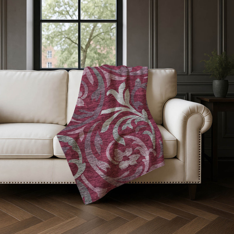 Jeté Sherpa ASB764, Garnet Floral 3