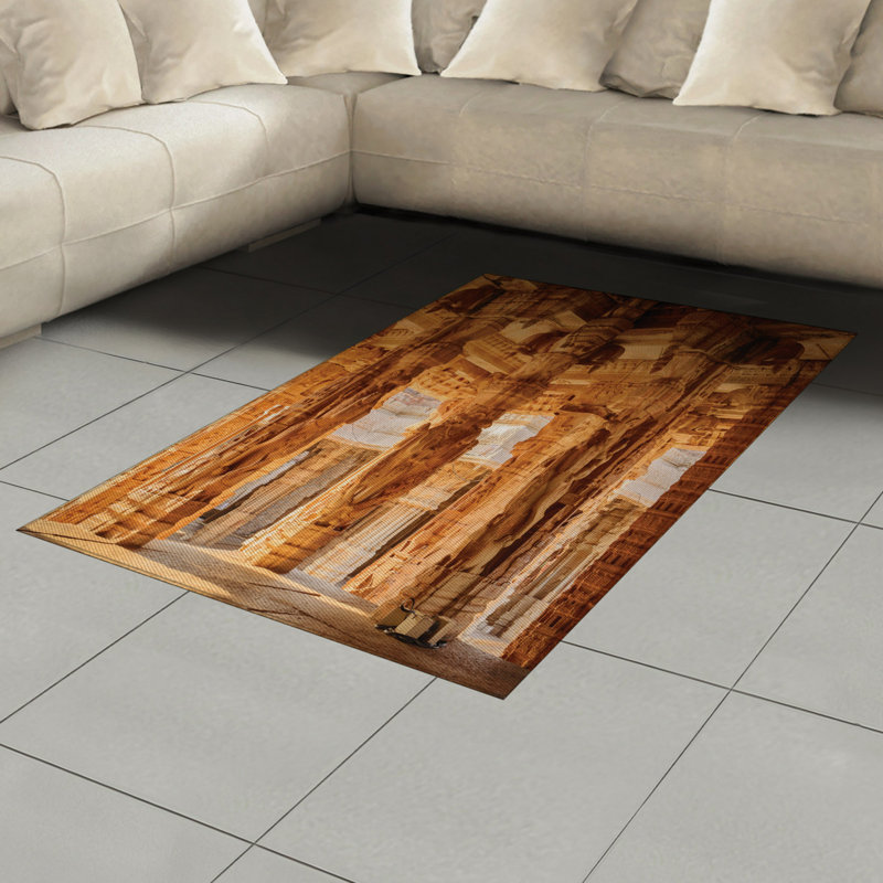 Vintage High Density Long Fiber Poly Threads Decorative Area Rug Carpet, Rectangle 4' x 5'8"
