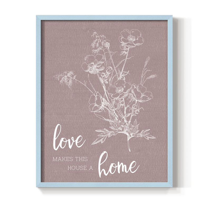 «Love Home», reproduction encadrée - bois massif