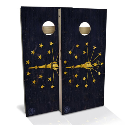 Indiana Flag Cornhole Board Set | Includes (2) Boards, (8) Bags & Optional Accessories