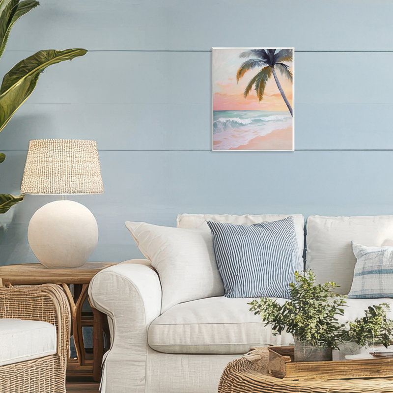 Tranquil Sunset & Beach Palm Wall Plaque, design by Creative Studio