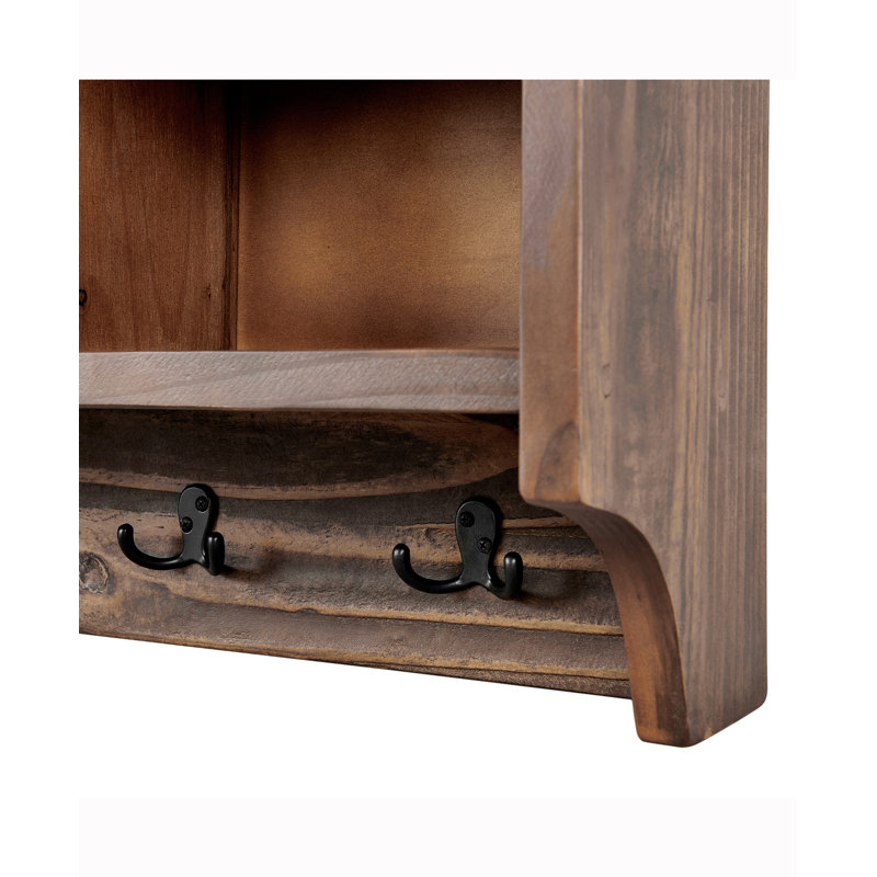 Alezzi 48-Inch Solid Wood Entryway Wall Mounted Coat Rack with Storage Cubbies, Natural Finish, Includes 6 Hooks and 4 Cubbies, Fully Assembled with French Cleat for Easy Hanging, Supports up to 40lbs