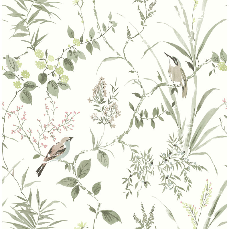 Papier peint botanique Imperial Garden Blueberry, Vert