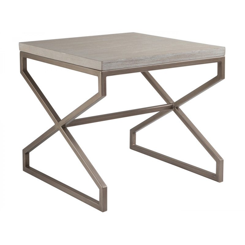 Cohesion Edict Square End Table, Bianco
