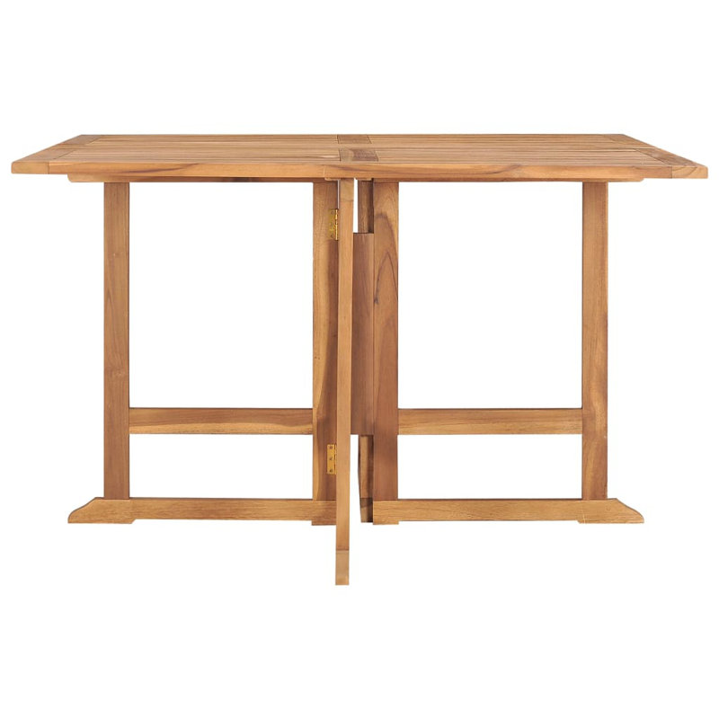 Table de salle à manger pliante en bois de teck massif 43,3 po x 43,3 po x 29,5 po