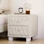 Table de chevet en velours avec 2 tiroirs Stately Beige
