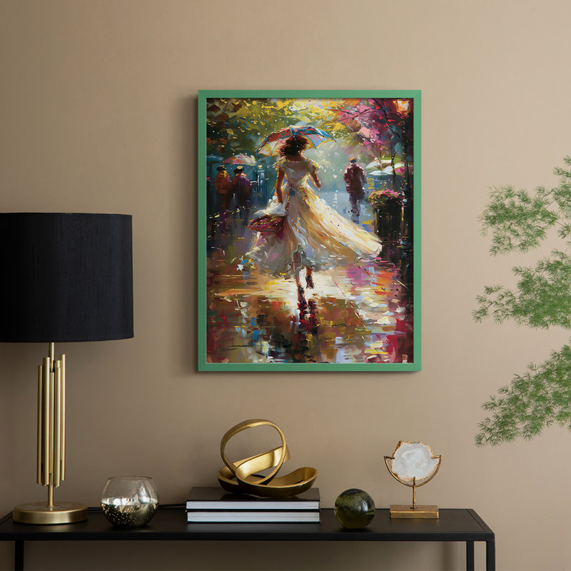 «WOMEN Series DCCDXIV», reproduction encadrée - bois massif, H 21 po x l 17 po, Vert