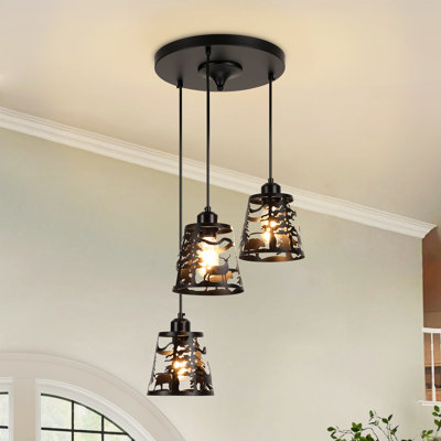 Dimmable 3-Light Cluster  Pendant Light