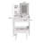 Vanity Desk with Mirror and Lights, Makeup Vanity Table with Charging Station & Hair Dryer Holder, Small Dressing Table with 2 Drawers, 5 Cabinets and Storage Stool, 3-Color Dimmable LED Mirror, White-1386428603