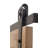 Wood Room Wall Mirror with Black Metal Hanging Rod-197859078