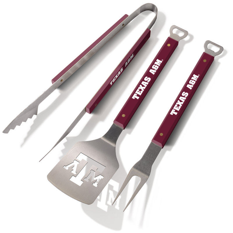 Texas A&M Red Stainless Steel Sports Theme BBQ Tool Set