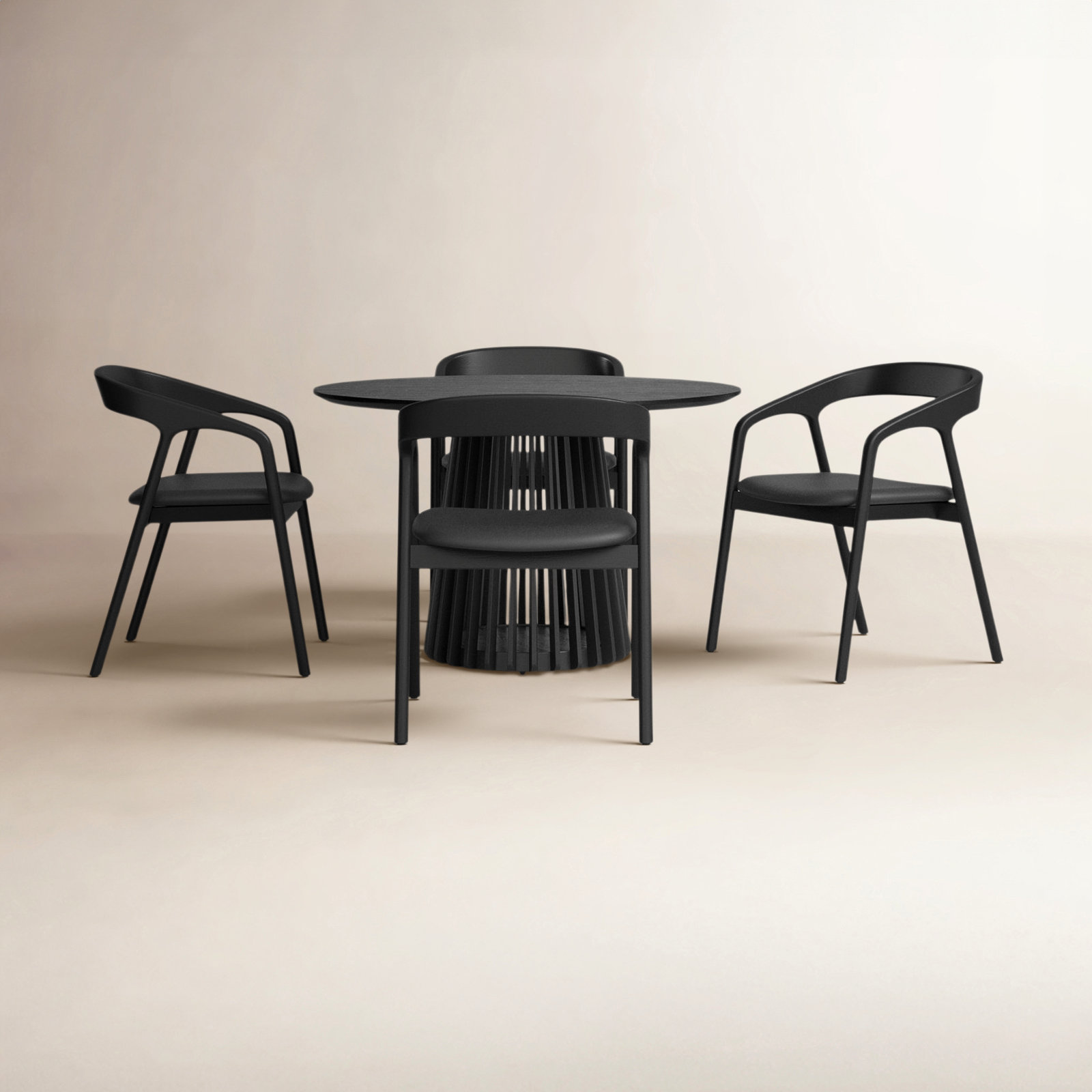 Brysa 5 - Piece Extendable Dining Set, Black, Black