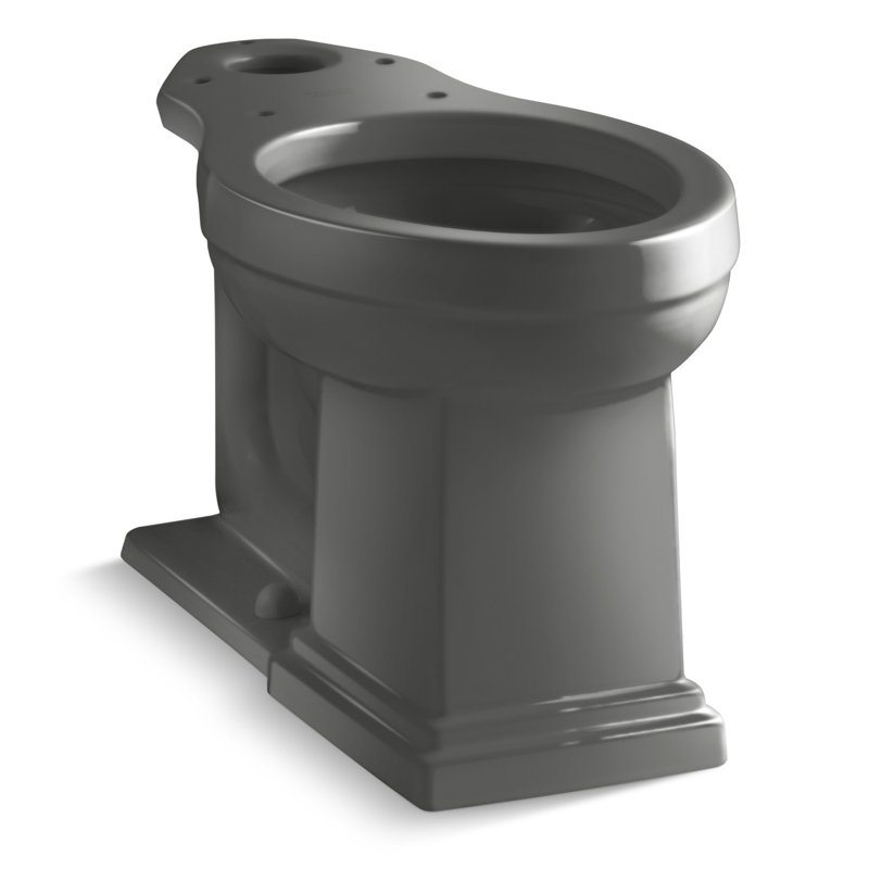 Toilette allongée à hauteur de confort treTaie décorative, Gris tonnerre