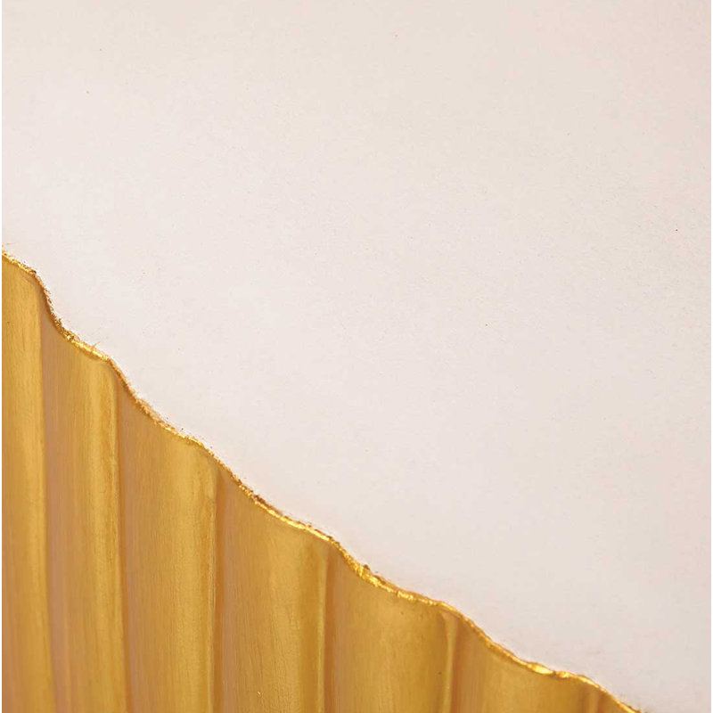 Table basse Perpetual, Blanc ivoire / doré