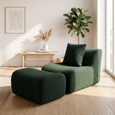 Canapé modulaire en tissu avec accoudoirs incurvés Unarepos Teddy