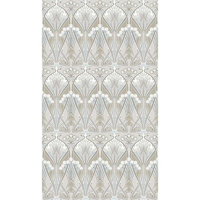 Mamadou Dragonfly Damask 10.05 m x 53 cm Wallpaper Roll, Taupe/Beige/Blue