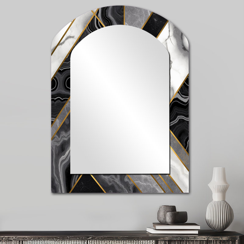 Laurenza - Miroir abstrait en métal, 34 po x 25 po