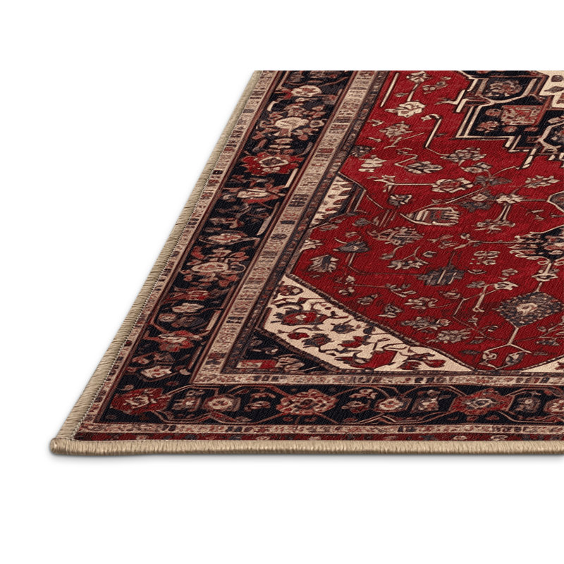 Machine Washable Turkish Brown Area Rug, Rectangle 7' x 10'