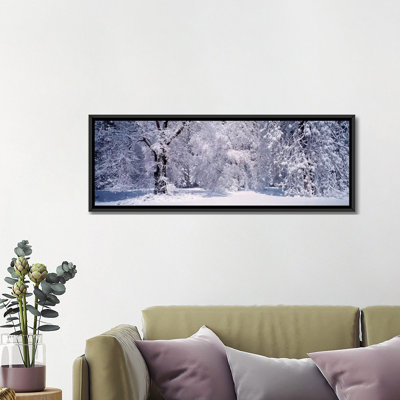 Paysage d'hiver enneigé, parc national de Yosemite, Californie, États-Unis - reproduction de photo sur toile tendue