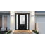 Façade extérieure en verre givré pré-monté Fibre de verre givré / Manux 8422 noir mat / 2 fenêtres extérieures latérales / Bureau Portes d'entrée commerciales et résidentielles Garage de garage-W14 + 36 + 14 po x H80 po -Ins droite-98196248-98196249-98196252