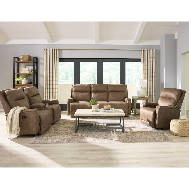 Upholstered 89.5'' Reclining Sofa, Eggshell