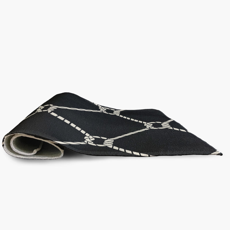 Tapis intérieur / extérieur bleu à motif géométrique tissé à plat Bormann, Rectangle 4 pi x 6 pi