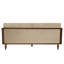 Canapé 3 places de style Mid-Century avec revêtement en chenille et accents en rotin