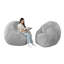 Oversized Large Round 5 Foot Giant Foam Filled Faux Rabbit Fur Bean Bag Sofa with Soft Removeable Cover-2119091938