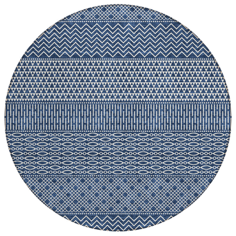 Tisdell Area Rug with Non-Slip Backing, Round 8'