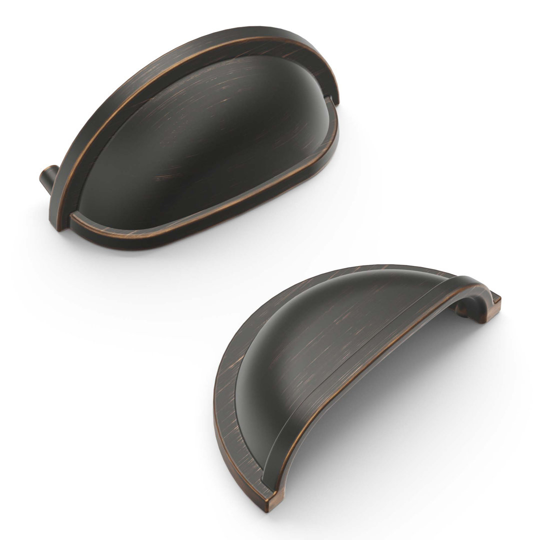 Williamsburg Collection Cup Pull - 3" Center to Center Cabinet Pull - Farmhouse Hardware for Drawers & Cabinets (Set of 10) Hickory Hardware 