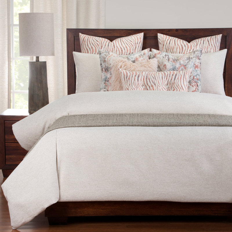 Belmont Blend Duvet Cover & Insert Set, King Duvet Cover  + 2 shams + 2 Toss Pillows, Porcelain