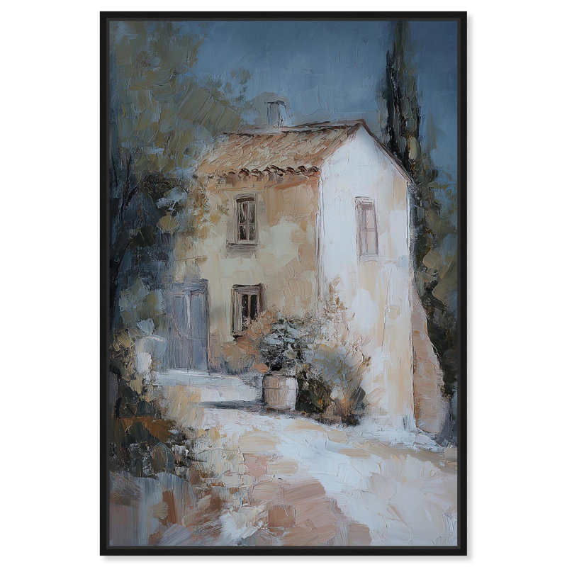 «Silent Valley Night Canvas Retro Landscape» par Art Remedy, Cadre flottant noir, H 16 po x l 11 po