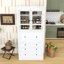 Armoire de cuisine avec 3 tiroirs, tablettes réglables, prise de courant et ports USB-1727607094